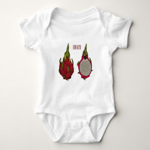 Dragon fruit cartoon illustration baby bodysuit
