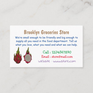 Dragon fruit cartoon illustration business card