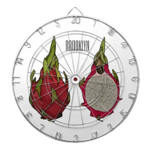 Dragon fruit cartoon illustration dartboard