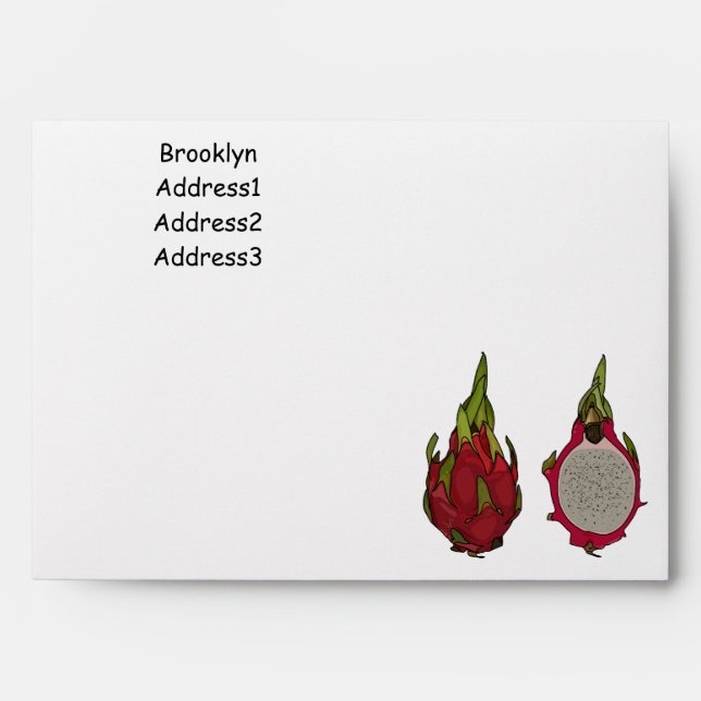 Dragon fruit cartoon illustration envelope (Front)