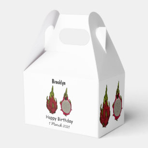 Dragon fruit cartoon illustration favour box