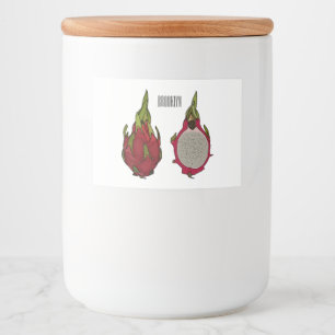 Dragon fruit cartoon illustration  food label