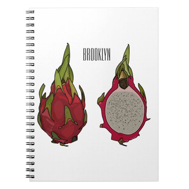 Dragon fruit cartoon illustration  notebook (Front)