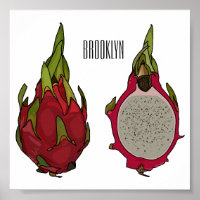Dragon fruit cartoon illustration