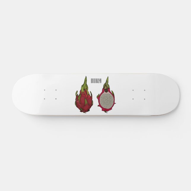 Dragon fruit cartoon illustration  skateboard (Horz)