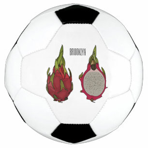 Dragon fruit cartoon illustration soccer ball