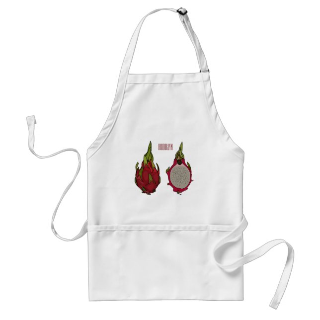 Dragon fruit cartoon illustration  standard apron (Front)