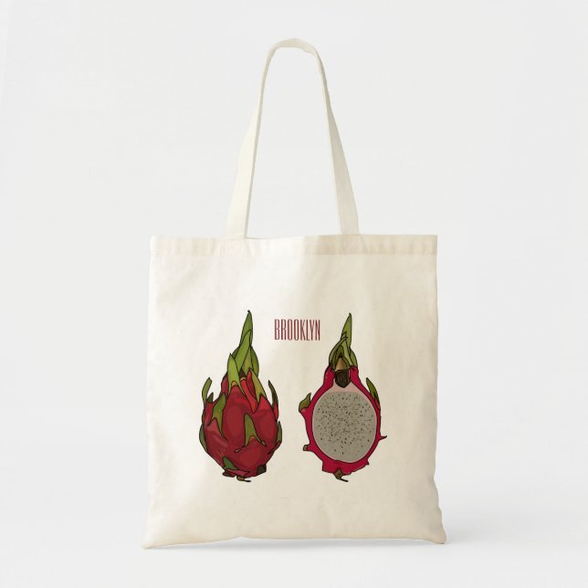 Dragon fruit cartoon illustration  tote bag (Front)