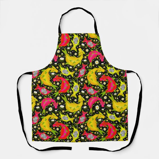 Dragon Fruit Dragons All-Over Print Apron (Front)