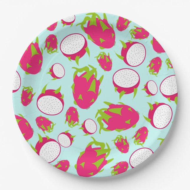 Dragon Fruit Pattern Paper Plate (Front)