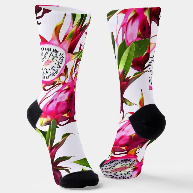 Dragon fruit pattern  socks (Angled)