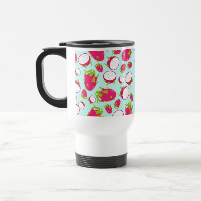 Dragon Fruit Pattern Travel Mug (Left)