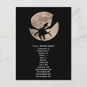 Dragon Full Moon   Phases 2026 Postcard