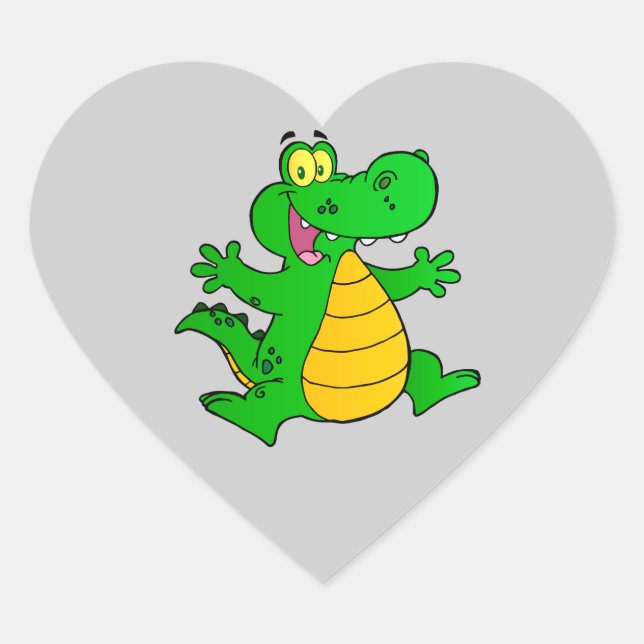 Dragon Funny Happy Fantasy Fiction Drawing Cartoon Heart Sticker (Front)