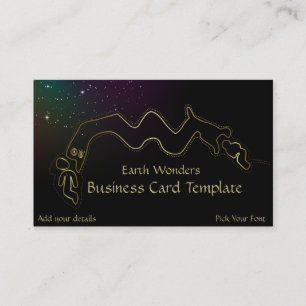 Dragon Geoglyph Nazca Line Peru Gold Business Card