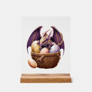 Dragon Girl Lover Collecting Easter Eggs - Kids Cu Acrylic Sign
