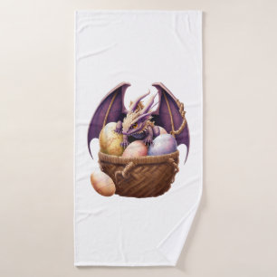 Dragon Girl Lover Collecting Easter Eggs - Kids Cu Bath Towel