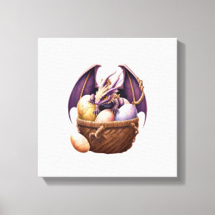 Dragon Girl Lover Collecting Easter Eggs - Kids Cu Canvas Print