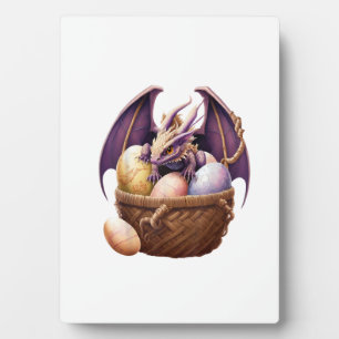 Dragon Girl Lover Collecting Easter Eggs - Kids Cu Plaque
