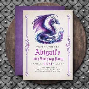 Dragon Girl's Birthday Invitation