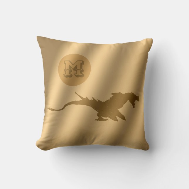 Dragon Gold Luxury Monogram Cushion (Front)