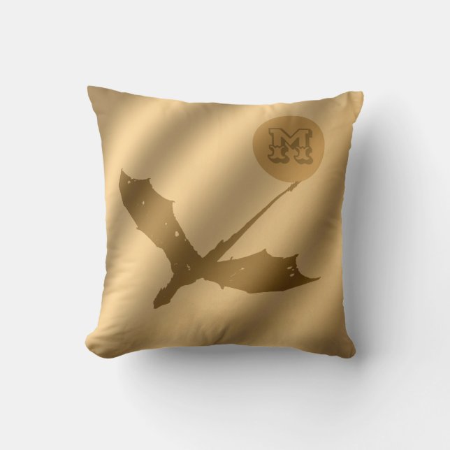 Dragon Gold Luxury Monogram Cushion (Front)