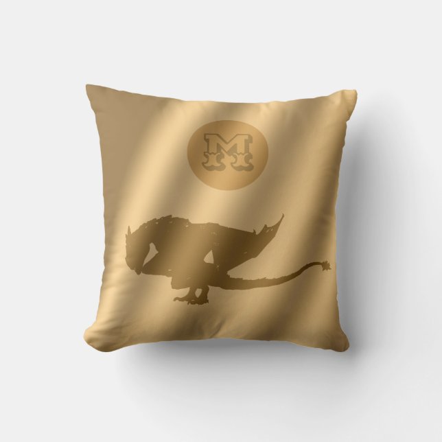 Dragon Gold Luxury Monogram Cushion (Front)