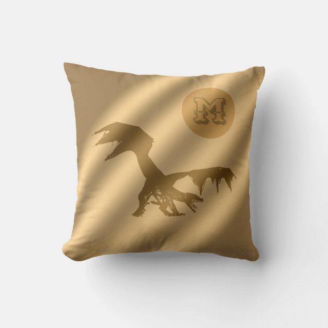 Dragon Gold Luxury Monogram Cushion (Front)
