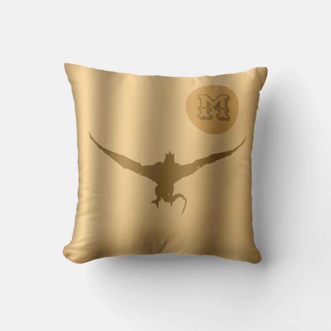 Dragon Gold Luxury Monogram Cushion (Front)