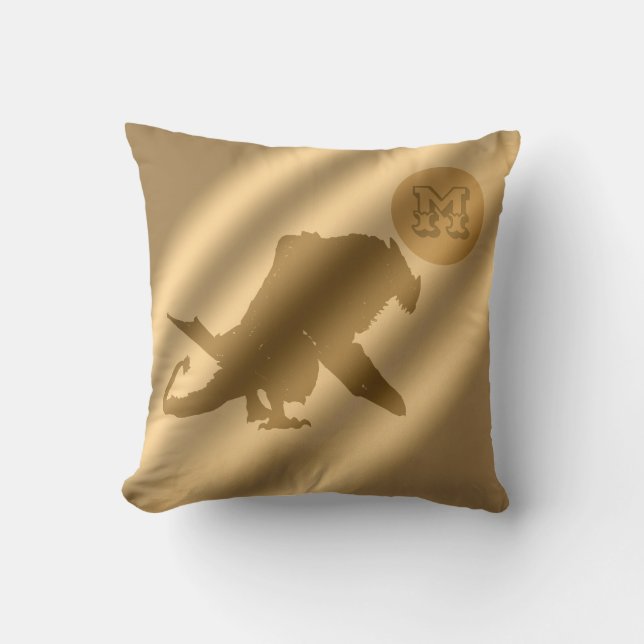 Dragon Gold Luxury Monogram Cushion (Front)