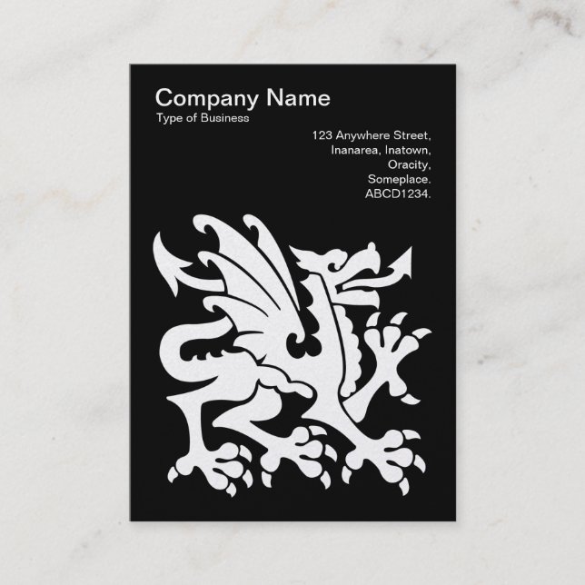 Dragon - (Gold) on Black Business Card (Front)