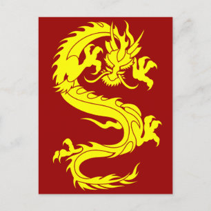 dragon golden postcard