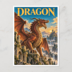 Dragon, Gothic Fantasy Monster Postcard
