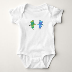 Dragon Green Blue Dragon Fairy Tale Fantasy Baby Bodysuit