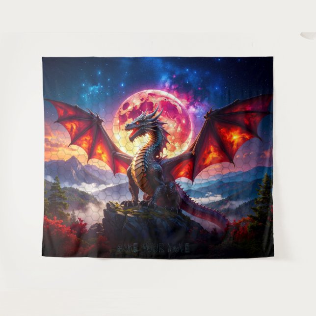 Dragon Grid 001 Tapestry (Front (Horizontal))