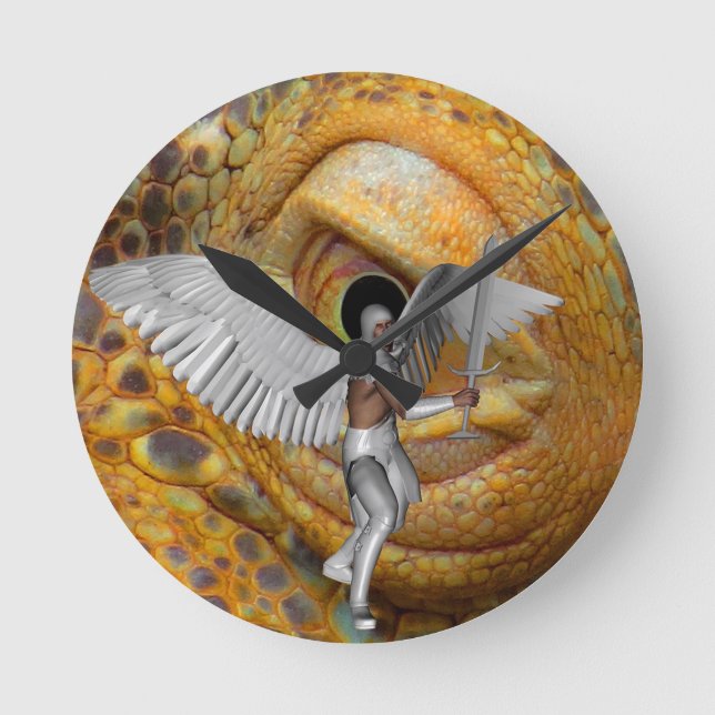 Dragon Guardian Round Clock (Front)