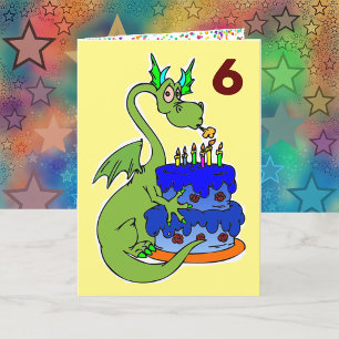 Dragon Happy Birthday Wish Boy's Personalised Name Card