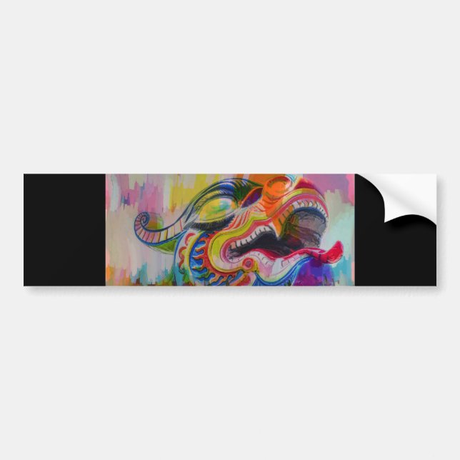 Dragon Head Bumper Sticker (Front)
