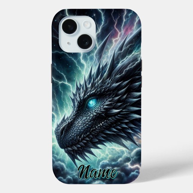 Dragon Head in a Thunderstorm with Lightning Case-Mate iPhone Case (Back)