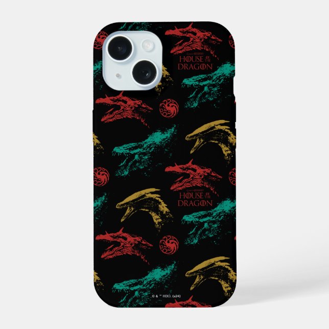 Dragon Head Pattern iPhone 15 Case (Back)