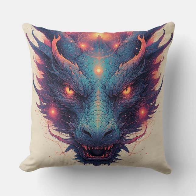 Dragon Head With Fierce Eyes Cushion (Front)
