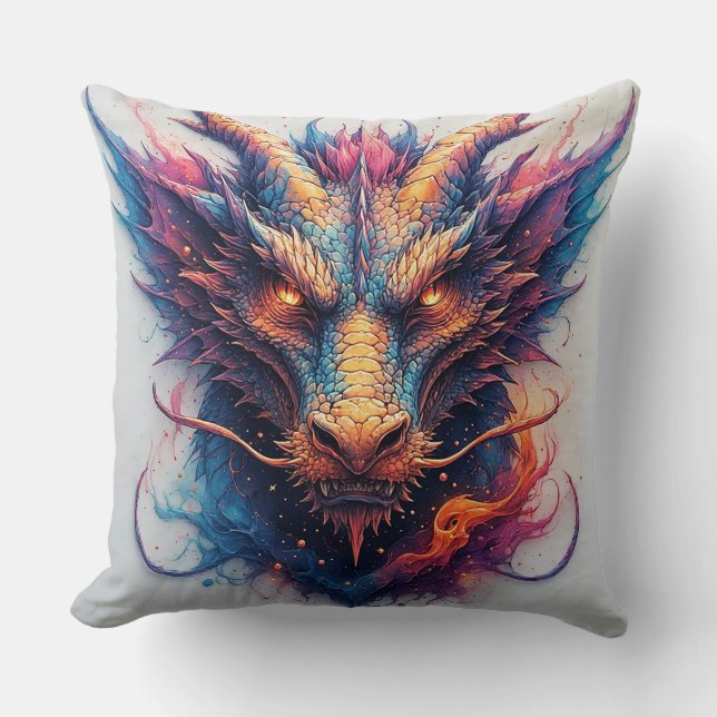 Dragon Head With Fierce Eyes Cushion (Front)