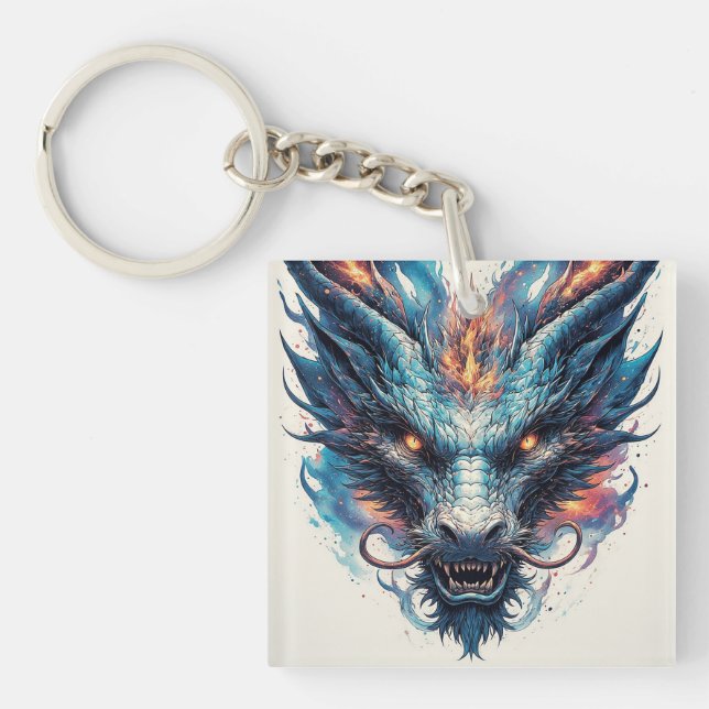 Dragon Head With Fierce Eyes Key Ring (Front)