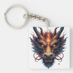 Dragon Head With Fierce Eyes Key Ring