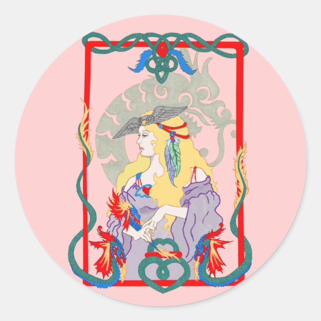 Dragon Heart Classic Round Sticker (Front)