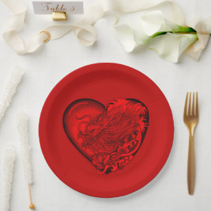 Dragon Heart Paper Plate
