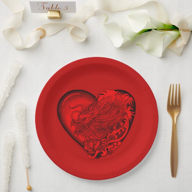 Dragon Heart Paper Plate (Wedding)