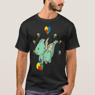 Dragon Heart Puzzle Piece Autism Awareness Boys Gi T-Shirt