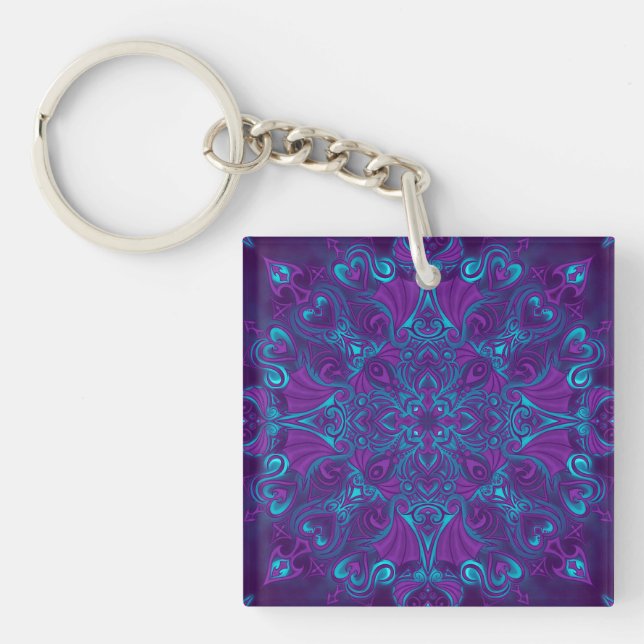 Dragon Heart Radial Art Key Ring (Front)