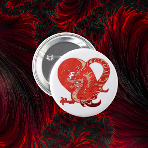 Dragon Heart Valentine 6 Cm Round Badge